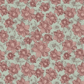 Pink peonies/Small (SM22A-004b)