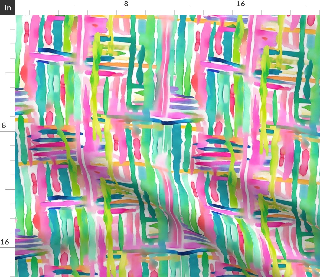 Sunny Spectrum Lines – Pink/Green Wallpaper – New