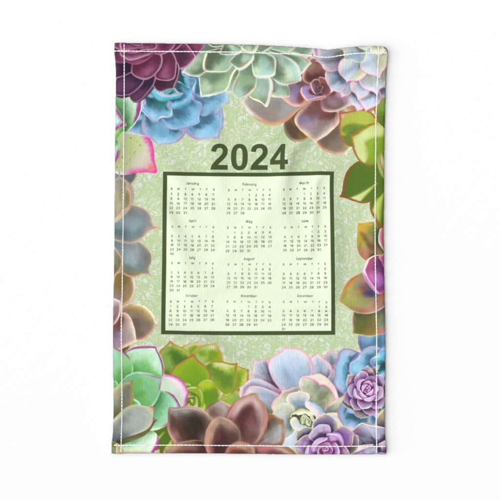 Echeveria Succulent Garden 2024 Wall Calendar