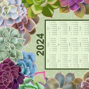 Echeveria Succulent Garden 2024 Wall Calendar