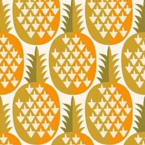 3" Motif Medium / Geometric Pineapples / Orange Green (b)