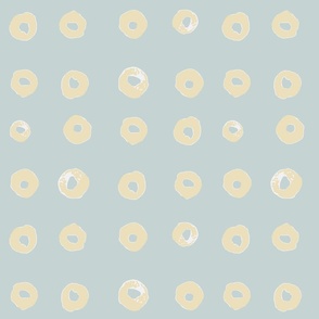 Watercolor Circles in a Grid- Light Blue, Yellow-medium scale