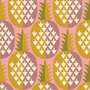 3" Motif Medium / Geometric Pineapples / Pink Green (i)
