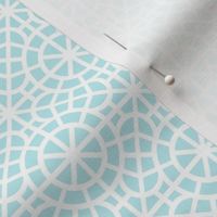 Aqua and White Breeze Block Geometric in Pastel Aquamarine - Small - Aqua Geometric, Mint Geometric, Palm Beach