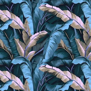 Tommy's Bahama Banana – Blue/Taupe – Wallpaper 