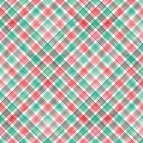 Watercolor stripe plaid pattern. Christmas striped background.