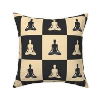 Yoga Lotus Checkerboard | Charcoal and Beige