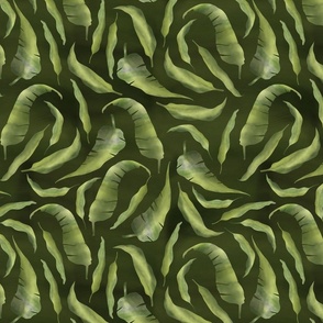 green leaves pattern and dark background