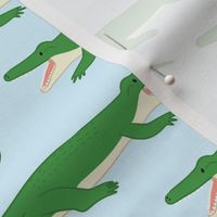 Gators on light blue pattern MEDIUM