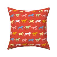 horses - tomato red/multi