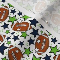 Small Scale Team Spirit Footballs and Stars in Seattle Seahawks Navy Blue Green White