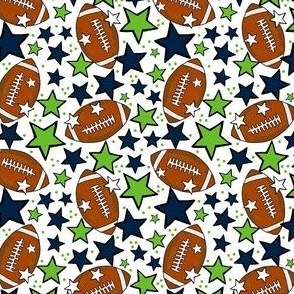 Small Scale Team Spirit Footballs and Stars in Seattle Seahawks Navy Blue Green White