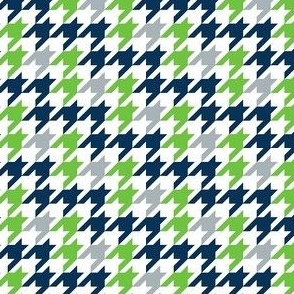 Small Scale Team Spirit Football Houndstooth in Seattle Seahawks Navy Green Silver Grey White