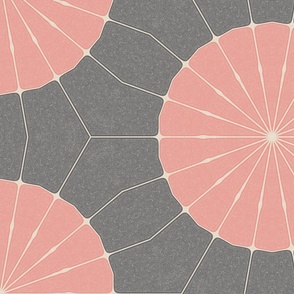 Modern Minimalist Umbrella Geometric - Pattern Natural, Gray and Peach 