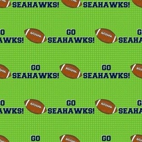 Medium Scale Team Spirit Football Go Seahawks! Seattle Green Navy Blue Silver Grey