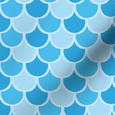 Cute Blue Mermaid Scales Pattern 