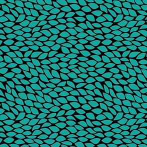 leaves teal bg black