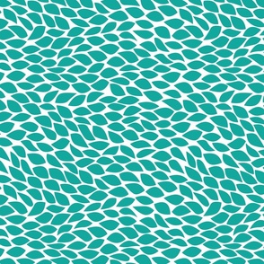 leaves teal on white