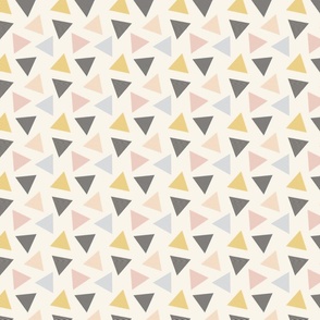 Simple sprinkled striped triangle-powder blue, black, mustard yellow and off white // Small scale