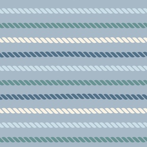 (L) Marine rope stripes Coastal Chic blue gray