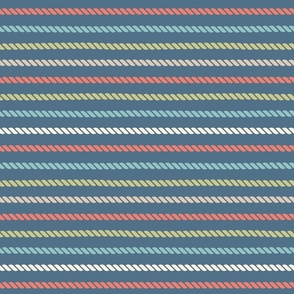 (M) Marine rope stripes Coastal Chic  Admiral blue