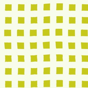 imperfect illusionst yellow squares in cream pattern