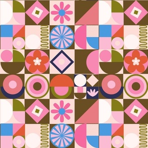  Retro Geometric abstracts in  Mod style
