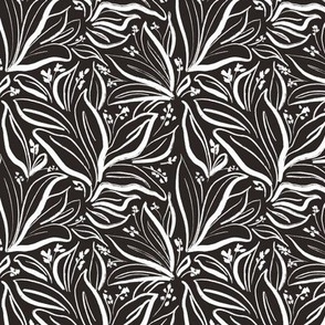 Wild Doodle Plants Black and White - Small Version
