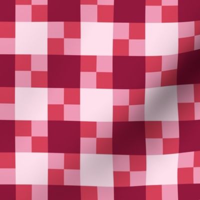 Retro checkered plaid red pink