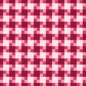 Retro checkered plaid red pink