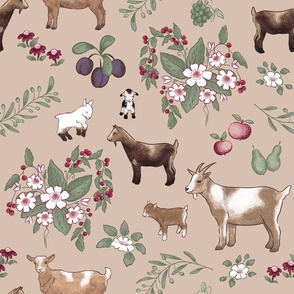 Latte Vintage Kitchen Dwarf Goats