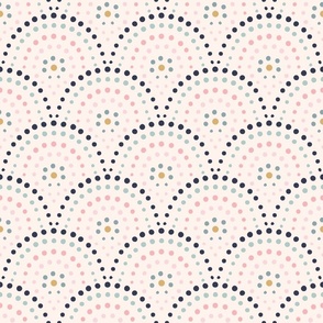 Scallop design with polka dots - Persia | on cream | 6