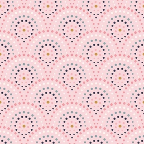 Scallop design with Polk dots - Persia | on pink | 6