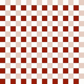 Checkers cranberry red, pink and white small 1x1