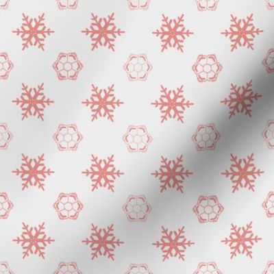 Christmas confetti pink snowflake on white large