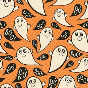 Happy-ghosts-with-black-boo-speech-bubbles-and-orange-stars-M-medium