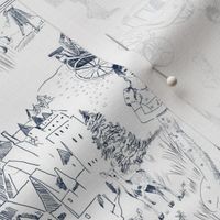 A Visit to Pemberly Toile // Navy