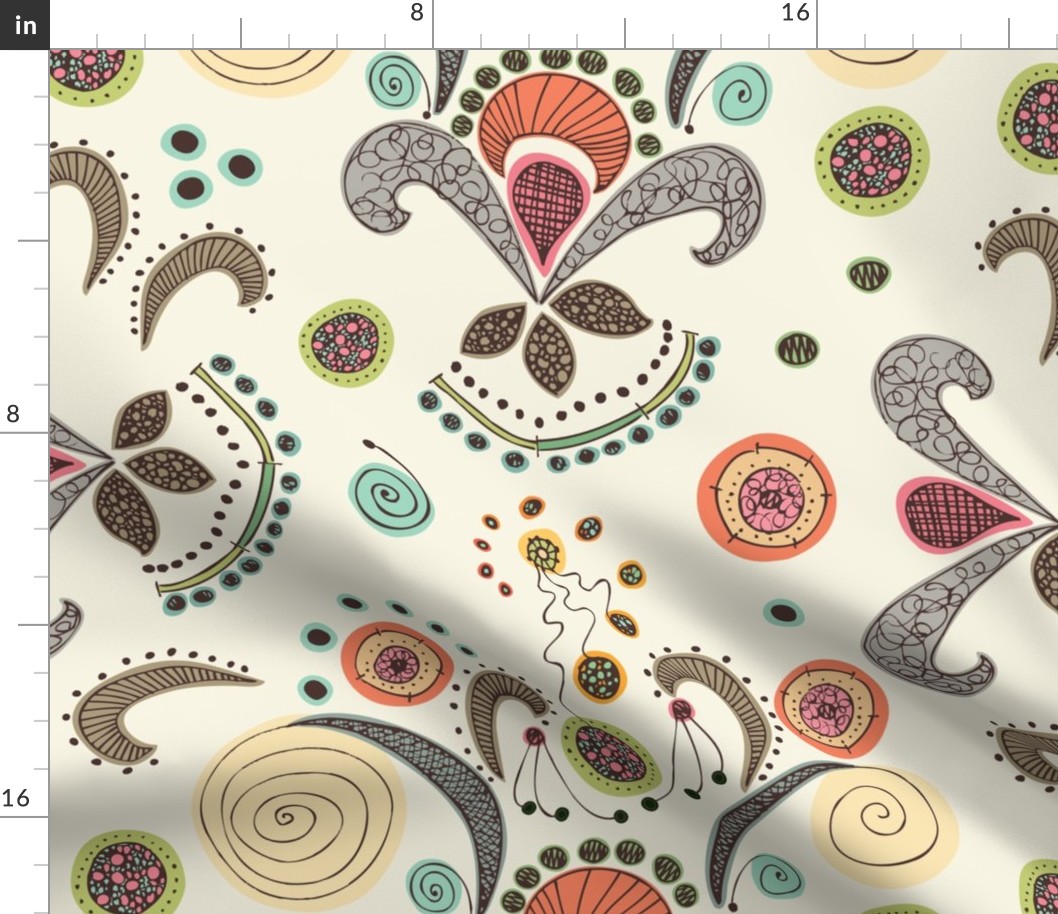 Wired Flower Pattern, Large Print