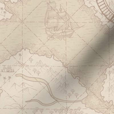 Classic Fantasy Vintage Map_Light Compass