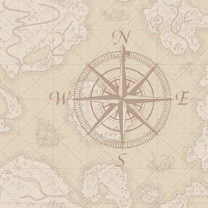Classic Fantasy Vintage Map_Light Compass
