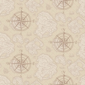 Classic Fantasy Vintage Map_Light Compass_50Size