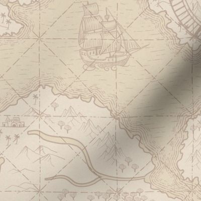 Classic Fantasy Vintage Map_Beige