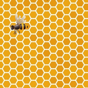 Large Honey Honeycomb Bee Hive Geometric Hexagonal Design with Bees