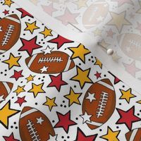 Small Scale Team Spirit Footballs and Stars in Kansas City Chiefs Colors Red and Yellow Gold