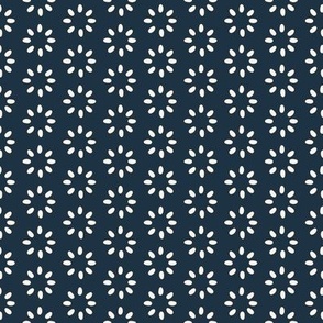 1" Motif XSmall / Anther Circles / Navy Blue (d)