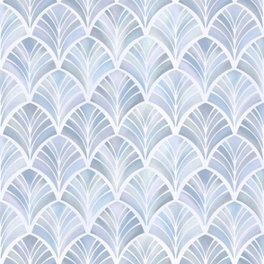 Scalloped Cloud Blue Textured Tiles 