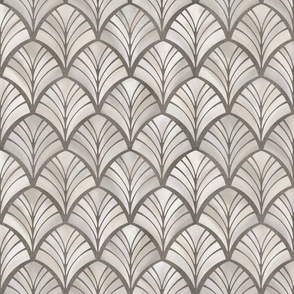 Scalloped Neutral Grey Textured Tiles