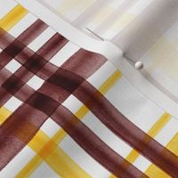 (large scale) Maroon and Gold Watercolor plaid - LAD23