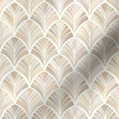 Scalloped Sandy Neutral Tan Textured Tiles (Small Scale)