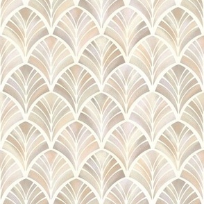 Scalloped Sandy Neutral Tan Textured Tiles (Small Scale)